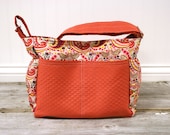 READY TO SHIP  /  Unique diaper bag purse or tote bag  /  red and orange paisley