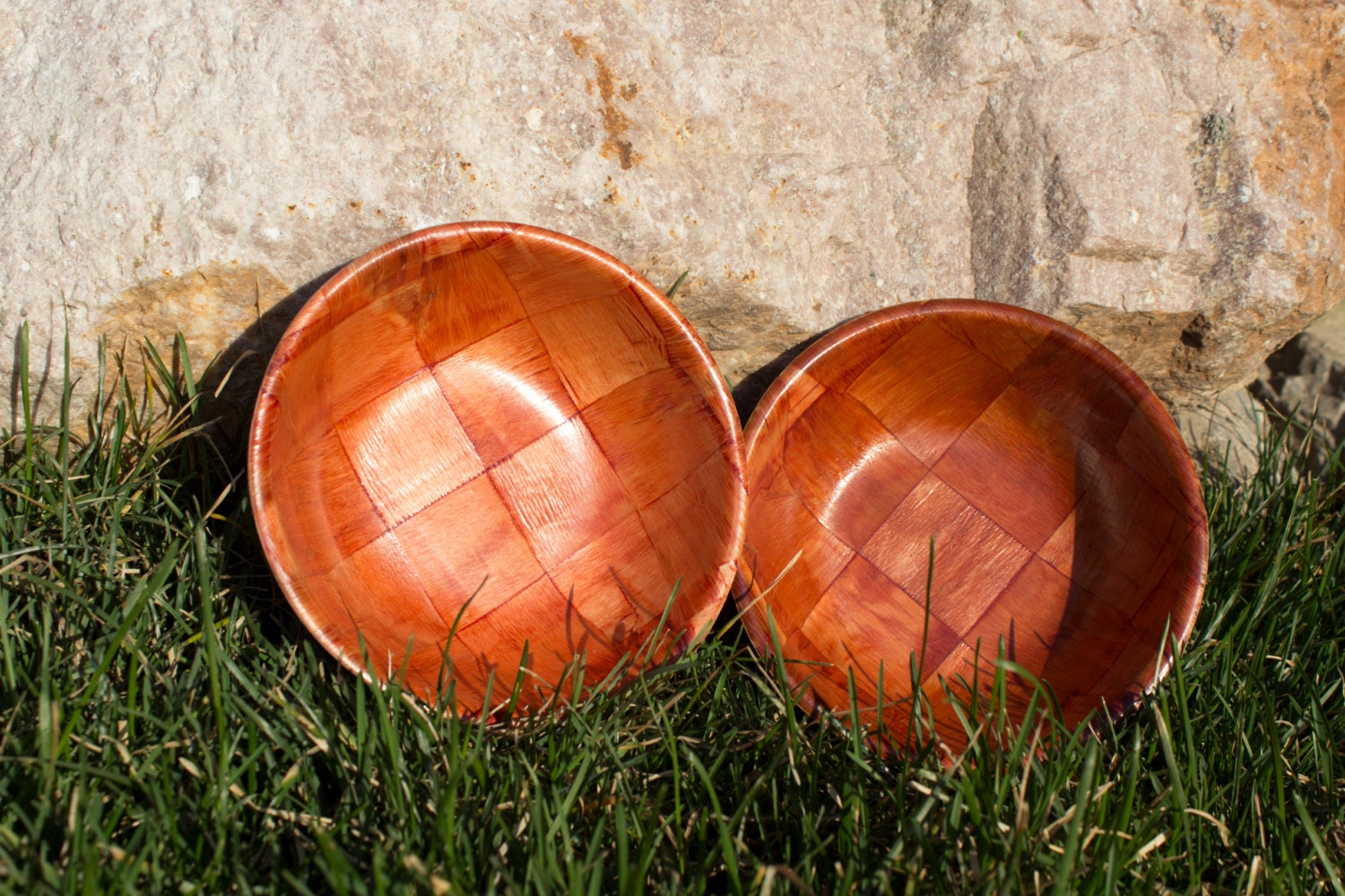 Wooden Bowl Set Two Bowls Salad Bowl Vintage Mid Century