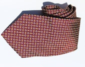 Vintage Designer Polo Ralph Lauren Men's Necktie Pure Silk Burgundy White Gold Pattern, Gift for Him, Formal Attire, High Fashion