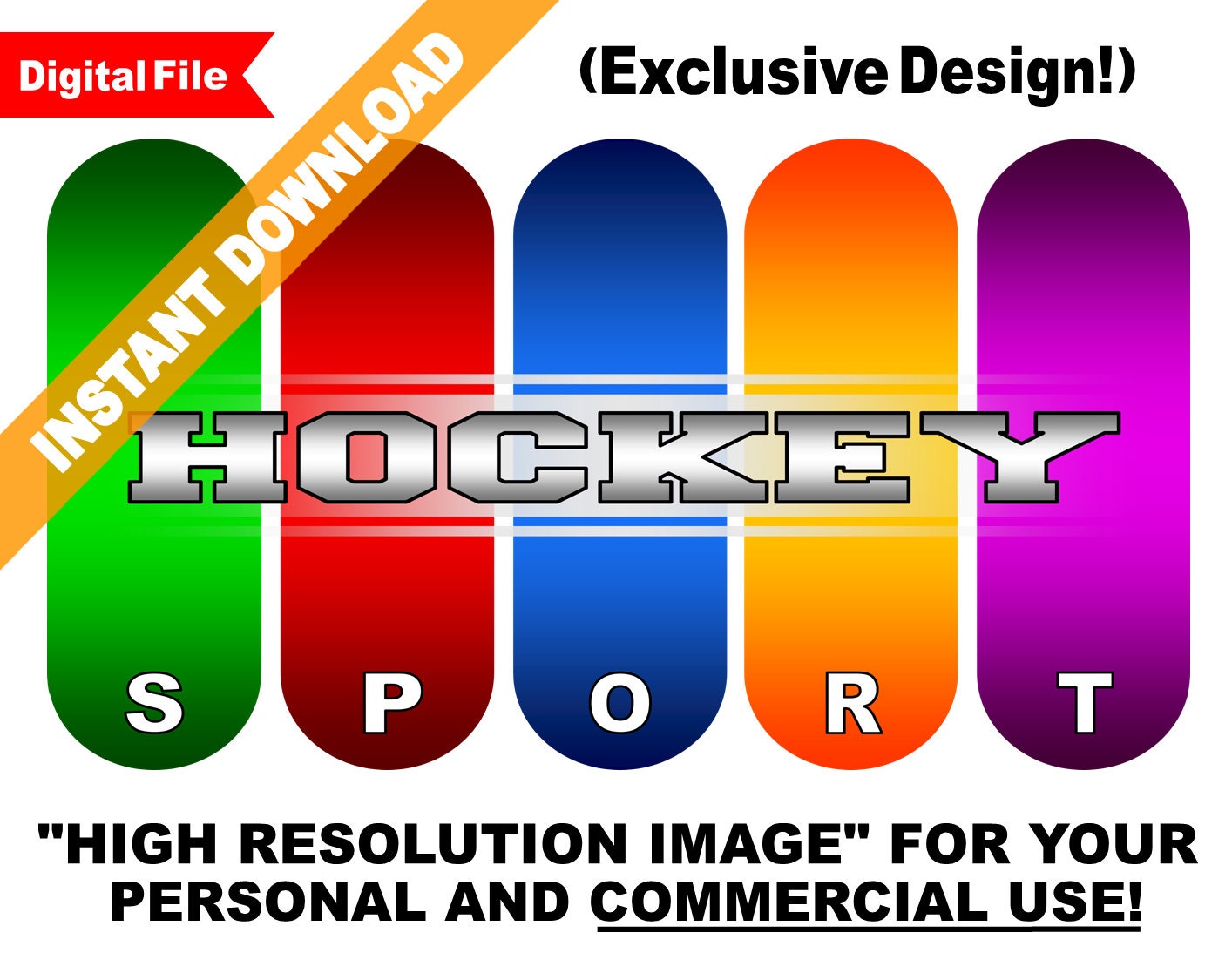 INSTANT DOWNLOAD - Hockey sport digital clip art clipart design image graphic illustration artwork picture element logo - High Resolution