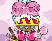 Skull Parfait A4 Print