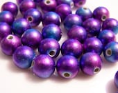 Ombre Purple Beads - Purple and Blue Beads - 6 mm