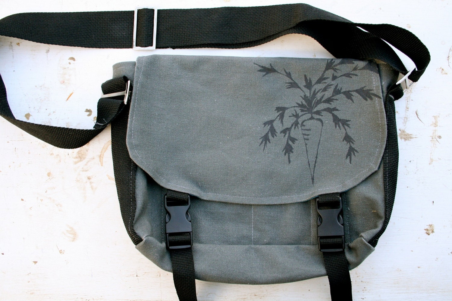 Canvas Messenger Bag: Carrot - Sturdy, Water Resistant, Vegan