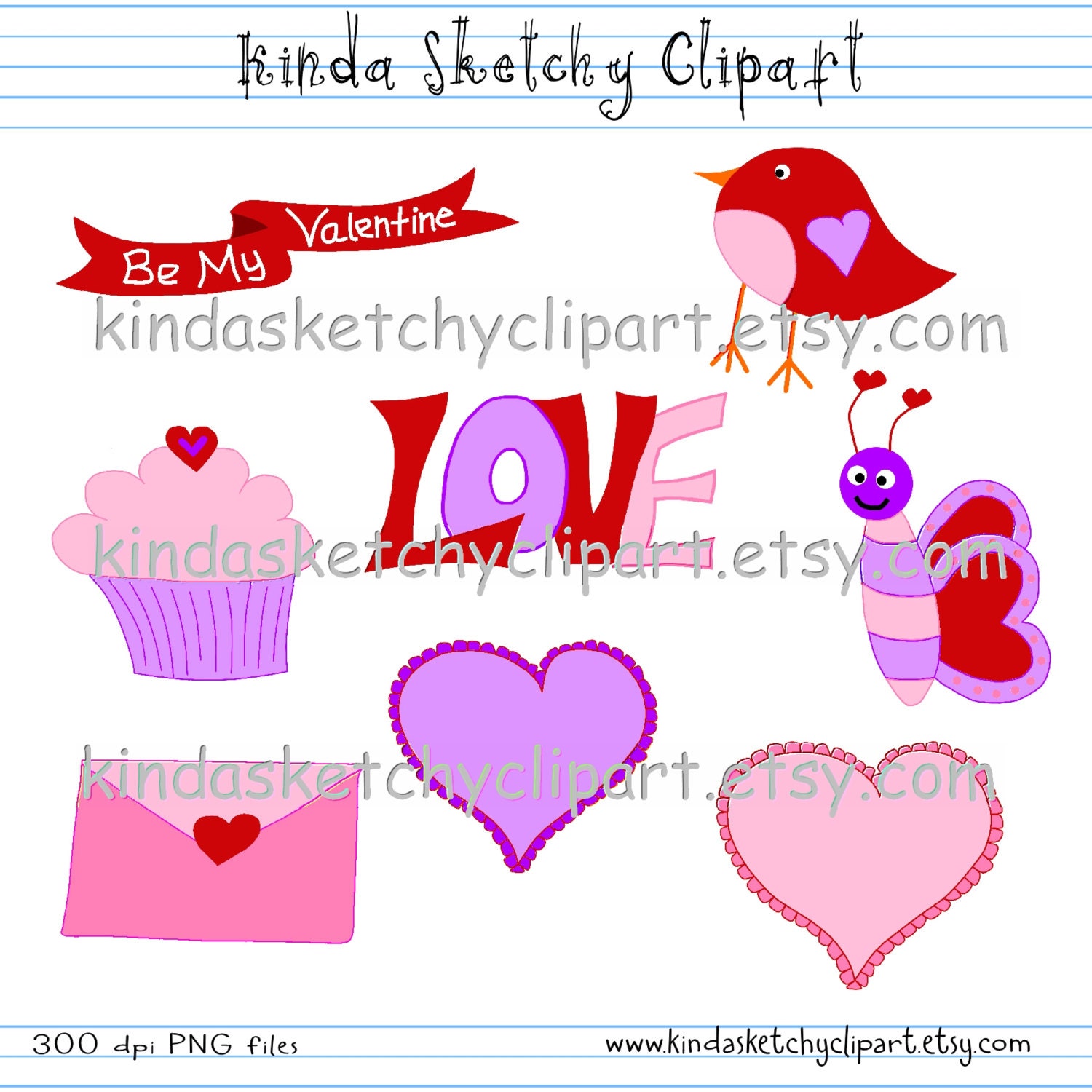 Valentines Digital Clipart Set Commercial and Personal Use-Item 002