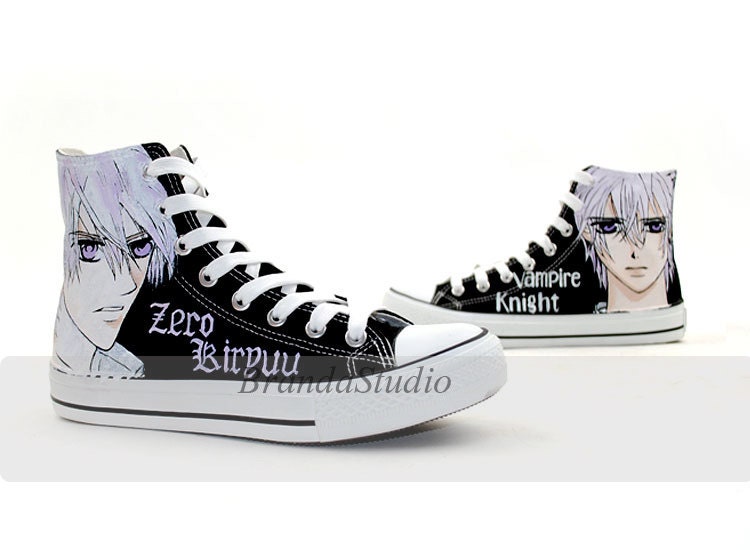 Custom Anime Shoes Vampire Knight Zero Kiryu Hand Painted High Top Canvas Shoes