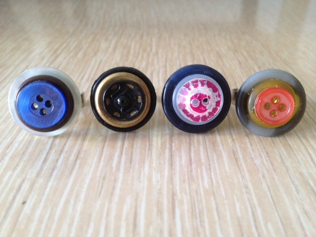 Upcycled Materials Adjustable Button Rings