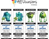 Personalised Custom Monsters Inc Birthday Ticket Invitations/Invites - DIY Printable Digital File