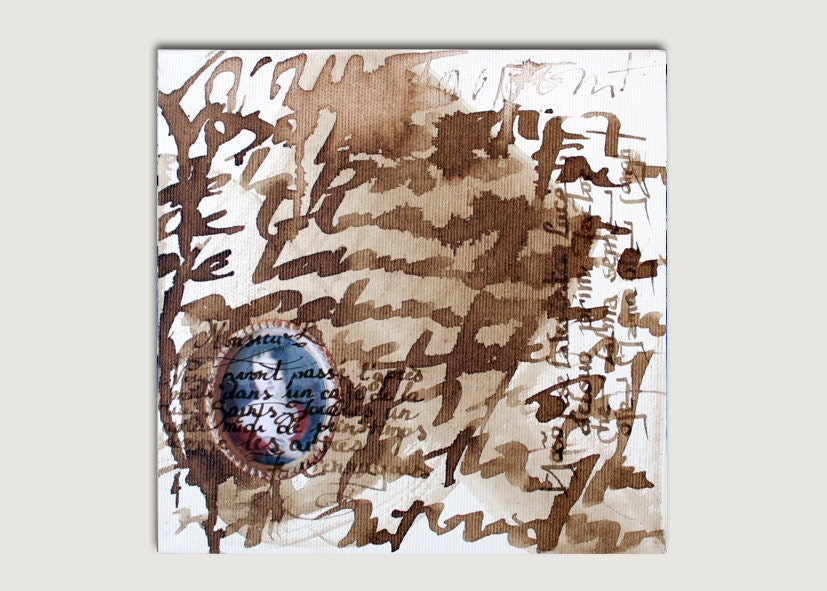 Original art, calligraphy, lover's poem by Michael Angelo, brown collection, Acryl colors - hanikj