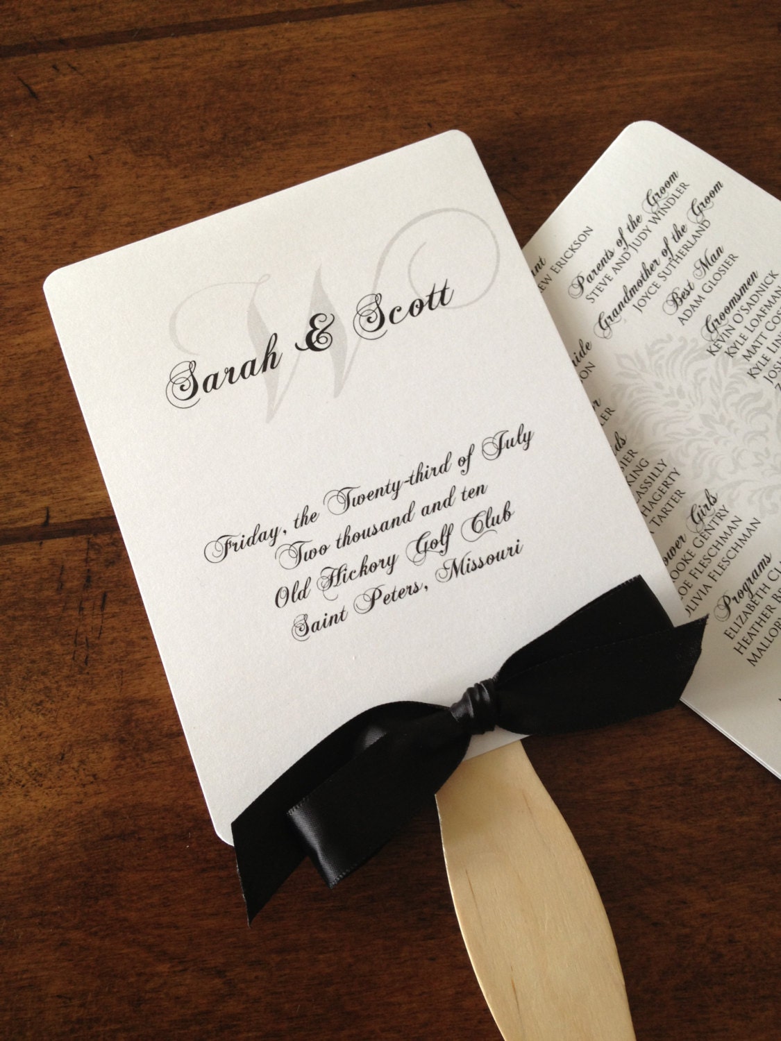 Deposit for 50 Custom Wedding Program Fans