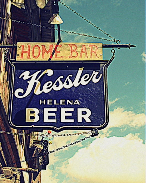 Old Beer Sign Photography vintage industrial by KarieJorgensen