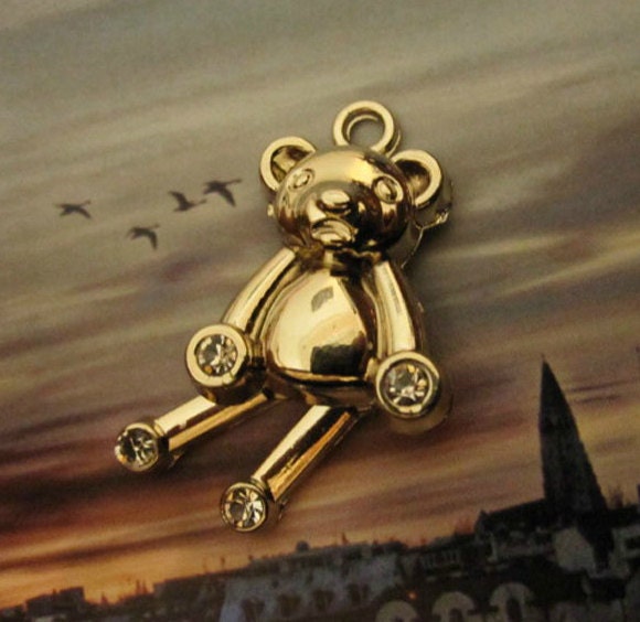 2 pcs of diy handmade necklace bracelet anklet phone jewelry accessories diamond paste Bear Pendants ornaments P125