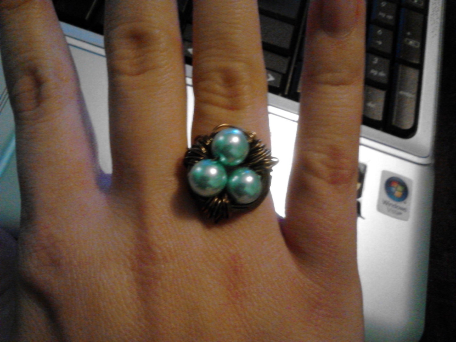 Wire Wrapped Bird's Nest ring w/ adjustable band