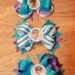 blue and purple or blue/white striped doc mc stuffin hair bow