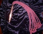 Copper Handled Flogger w/ 9 Burgundy Rope Lashes w/ Knots (Cat-o-Nine Tails)- Bondage, BDSM, Fetish, Kinky