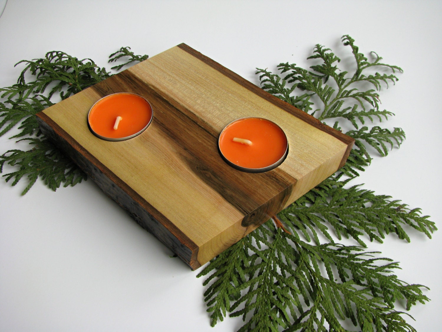 Handmade Wooden Candle Holder WALNUT wood Natural wood Candlestick Log Candleholder Wedding gift Solid wood Woodworks Ecological wood