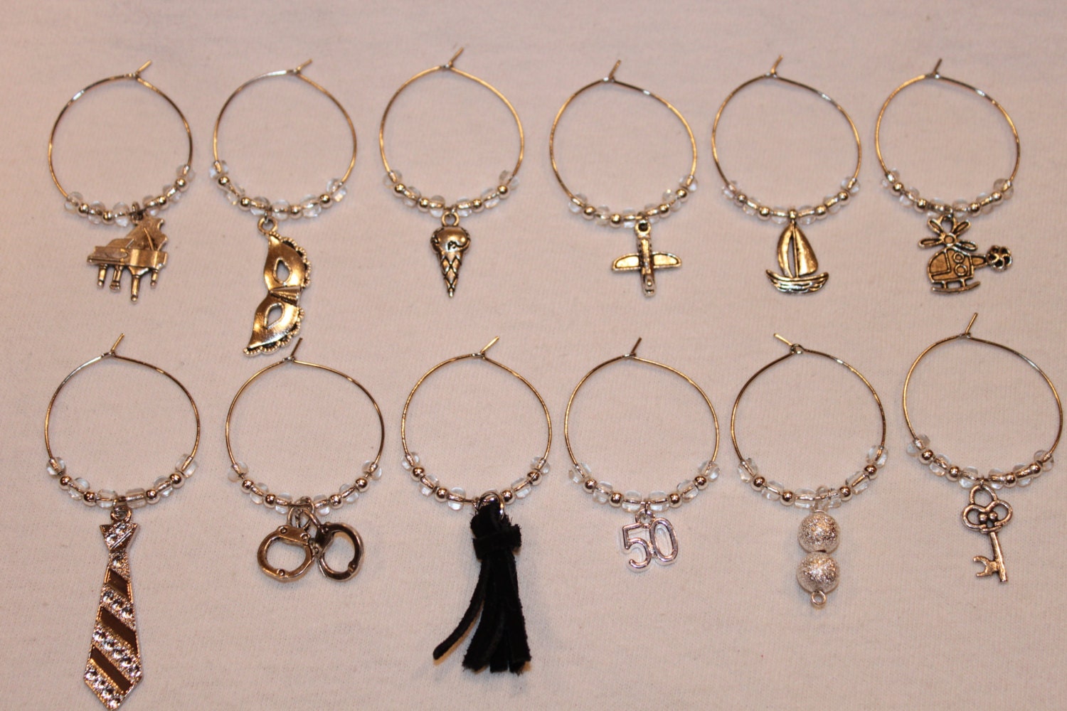 Fifty Shades Wine Charms Set of 12 Fifty Shades of Grey Wine Charms
