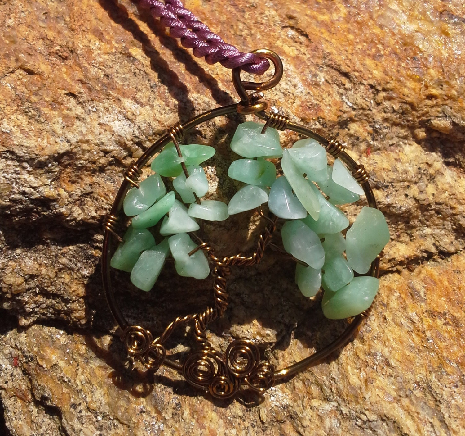 Green Adventurine Tree of Life Necklace