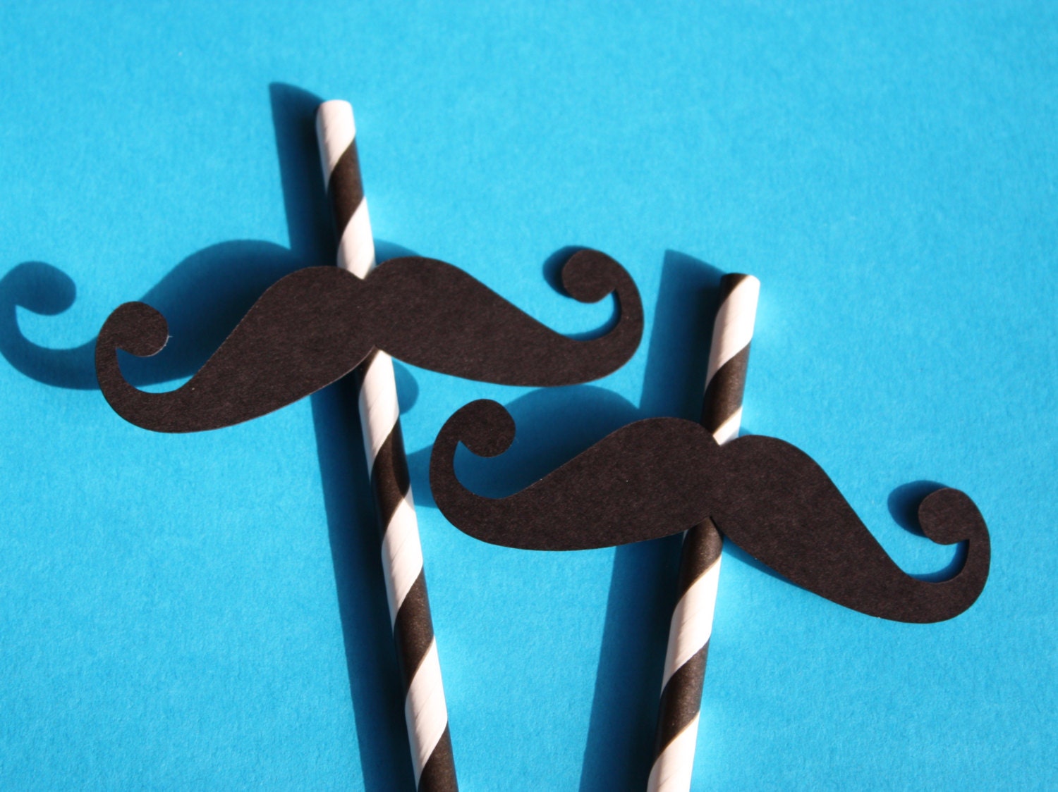 12 Mustache Moustache Little Man Party Straws, Party Straws Made to Order Pick your Color Straw