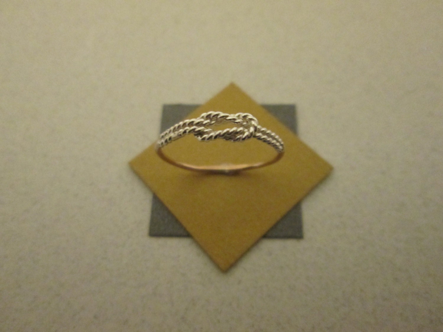Rope Infinity Knot Ring Twisted Argentium Silver & 14K Gold Filled