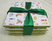 Cute Asian Inspired Decoupage Coaster Set of Four Ceramic Tiles