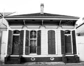 French Quarter Cottage - New Orleans, Louisiana - Black And White Art Photography
