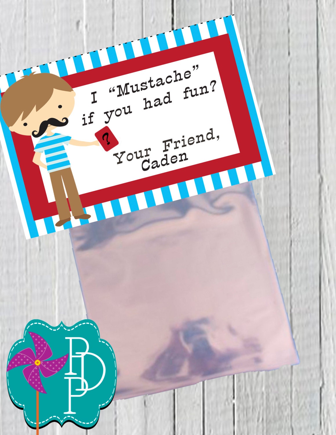 Mustache Birthday Goodie Bag Printable- Boy or Girl Version