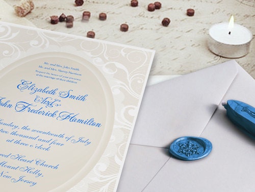 Custom wedding Rustic Vintage Wedding Invitation with wax seal stamp brass Personalized Wedding Stamp
