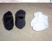 ON SALE American Girl Knit White Socks Black Mary Jane Shoes Gotz Springfield or 18 Inch Doll IN Stock