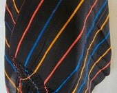 Vintage 70's Hand-woven Guatemalan Cotton Striped Shawl - Wrap - Sash - Pashmina