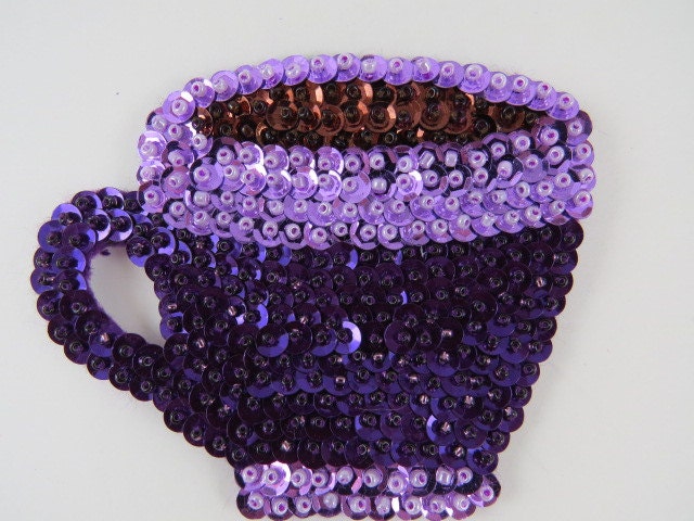 Coffee Cup Glass Beaded Magnet