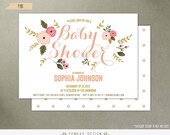 NEW Printable Botanical Bouquet Baby Shower Invitation Card - Baby Shower DIY Flower Printable Party Invitation Card