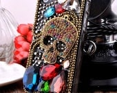 bling Skull iPhone 5 case iPhone case custom galaxy s3 case galaxy s4 cover ipod touch case iphone 3gs case unique punk style phone case