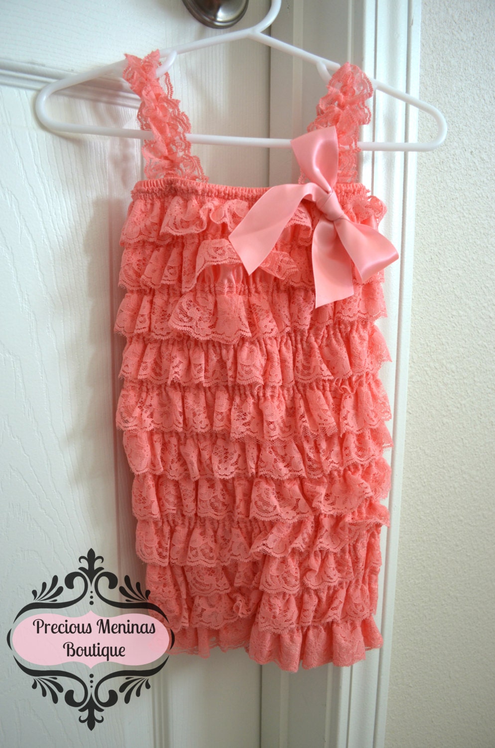 15% OFF- Vintage Pink Petti Romper and Headband SET- Lace Petti Romper- Girl Headband- Size Small 6-12 months
