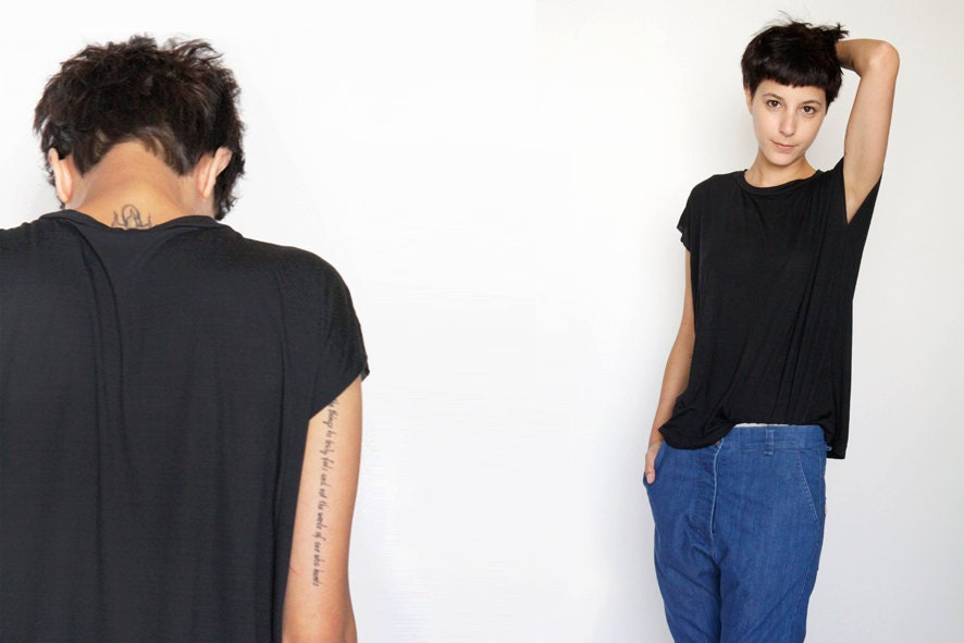 Black top, T shirt, Oversize shirt