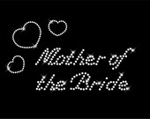 Mother of the Bride design in clear rhinestones.