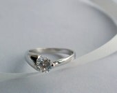 Platinum crystal rhinestone silver ring bridal bridesmaid engagement wedding stone love elegant jewelry gift for her minimalist, ODS0127-45