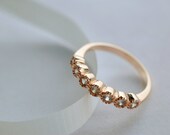 Rose gold crystal rhinestone gold ring seven stone engagement wedding bridal bridesmaid vintage jewelry classic gift for her, ODS0127-64