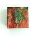 abstract modern original painting on wood urban industrial green rust copper