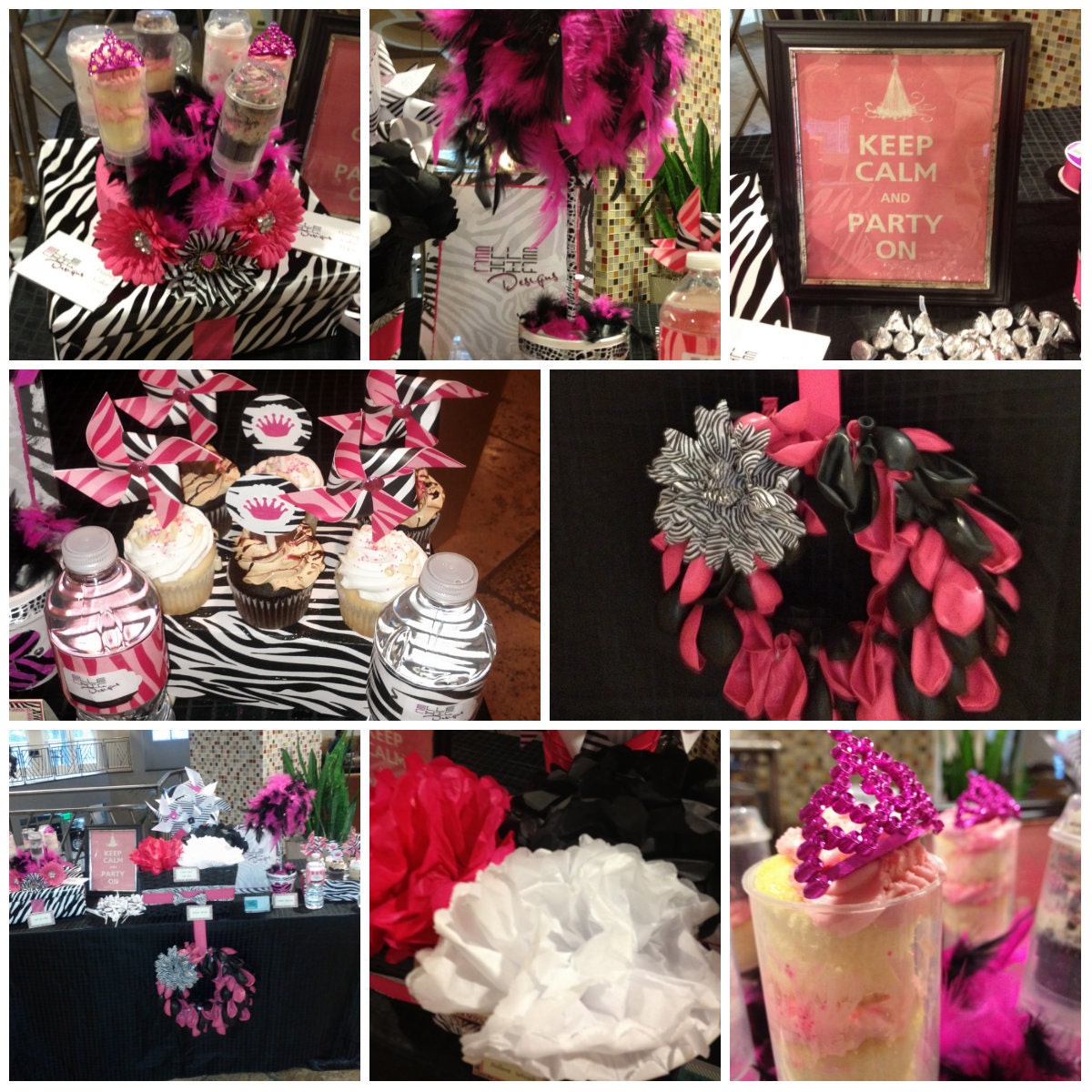 Zebra and Pink (or your choice of color) Party in a Box