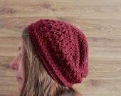 Oxblood Slouchy Beanie - Womens touque