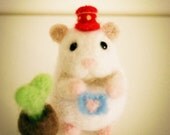 Needle felted mice - postman with love letter-ornament - animal miniature-handmade toy-perfect gift