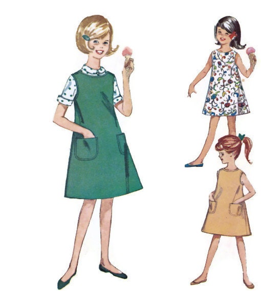 Vintage A Line Dress Pattern Simplicity 5291 1960s