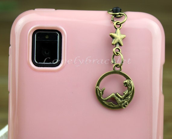 3.5 mm antique bronze mermaid dustproof plug for iphone 4 s, iphone 4, iphone 3 gs, iPod Touch 4, HTC, samsung, SONY Nokai,