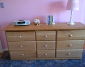 Nine Drawer White Quarter Sawn Oak Dresser