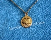Greek Coin Goddess Athena & Zeus Reversible Necklace Pendant