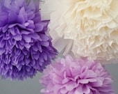 12 Tissue Paper Poms  / DIY Tissue Poms / Budget-Friendly Party / Eco-Friendly Party / Weddings