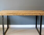 Reclaimed Wood Desk White Oak With Industrial Steel Legs - Free Shipping - 48"L x 30"W x 30" Handcrafted with Salvaged Barn Wood