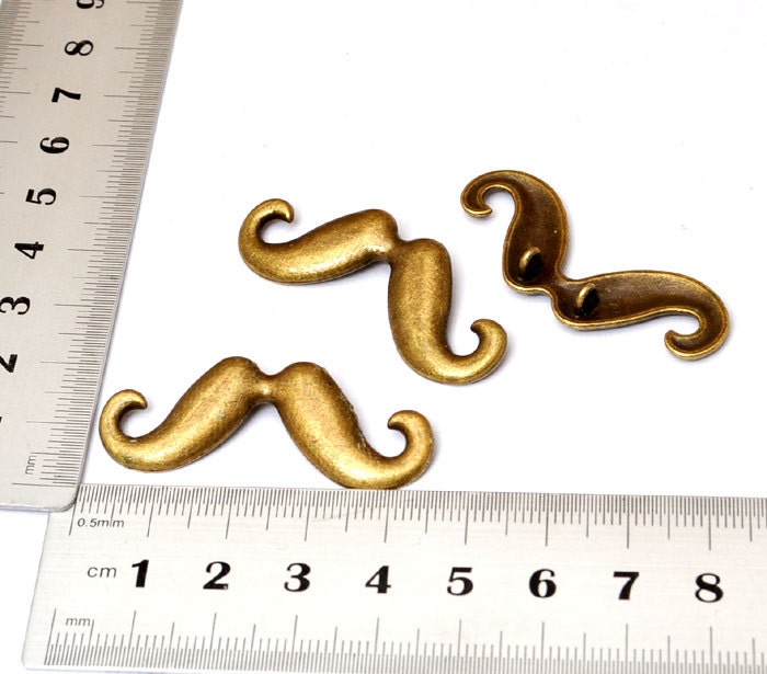 20pcs Antique Bronze Alloy Moustache Beard Charms Pendants with Hole DIY Bracelet Necklace Cell Phone Jewelry Findings Fittings No. 15852