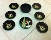 Vintage Otagiri Bird of Paradise coaster set