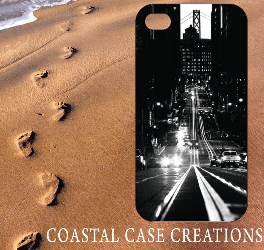 Apple iPhone 4 4G 4S 5G Hard Plastic Cell Phone Case Cover Original Trendy Stylish Black And White City Design